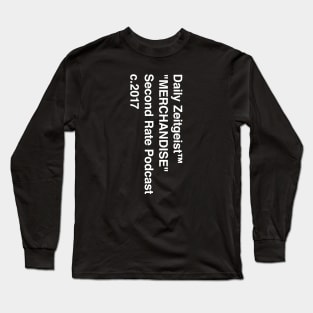 Daily Zeitgeist "MERCHANDISE" White - Vertical Long Sleeve T-Shirt